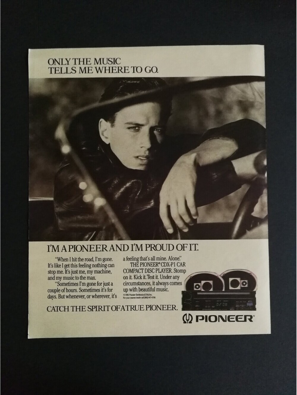 Pioneer CDX-P1 Car Stereo Original Full Page Print Ad 1985